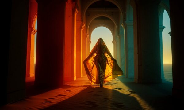 Golden Figure in Hallway Golden Figure in Hallway