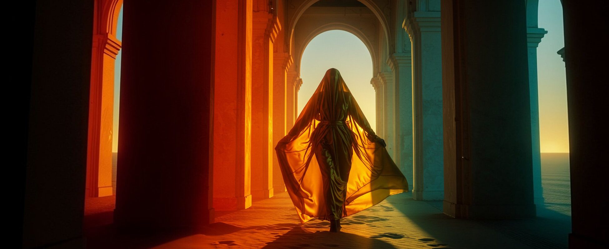 Golden Figure in Hallway